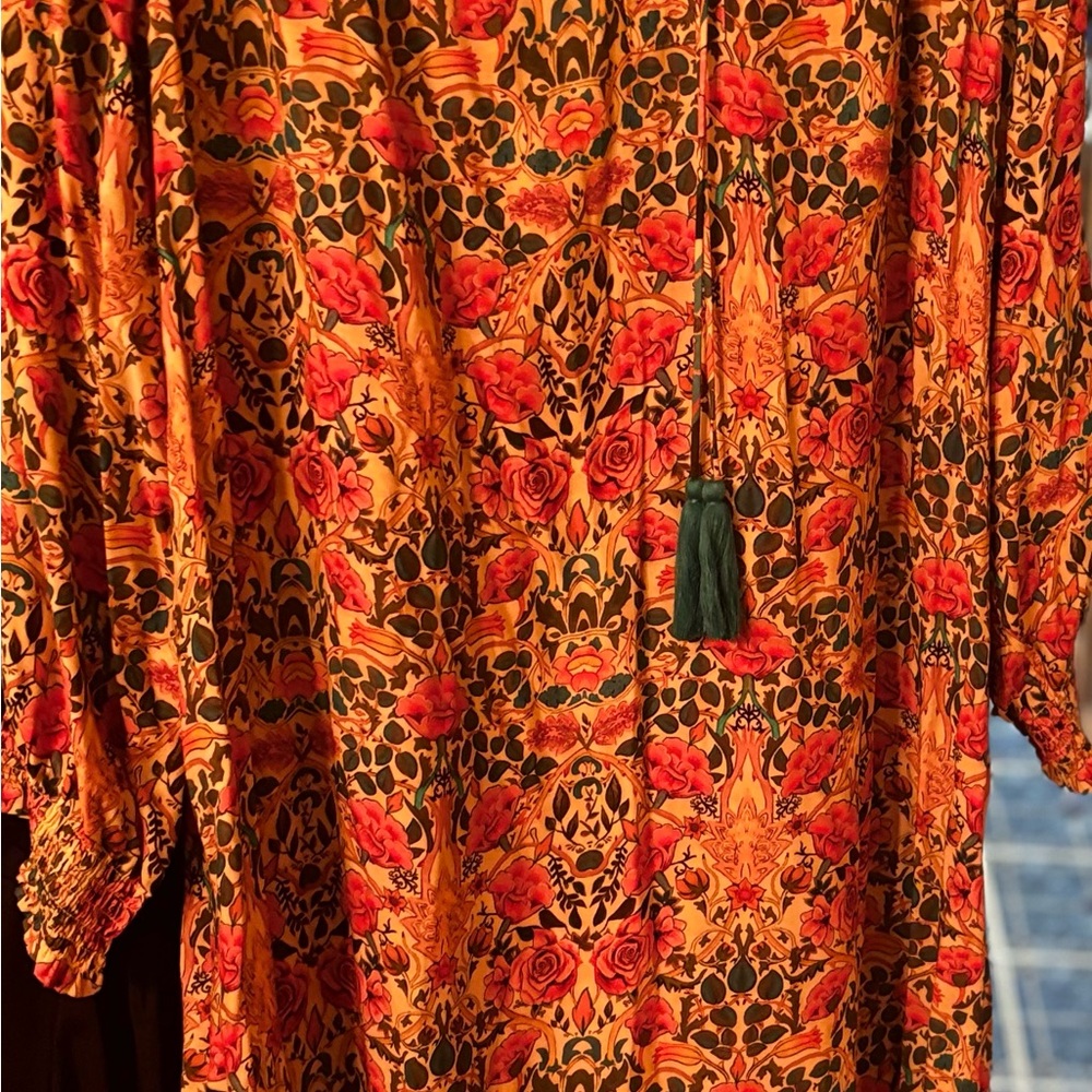 C. Wonder Floral Maxi Dress - Orange and Red